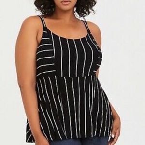 Torrid Soft Black Stripe Babydoll Cami Size 2X
